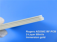 Rogers AD250 PTFE и керамический заполненный составной субстрат PCB 2 слоев твердый (Rogers AD250) - 1,524 mm