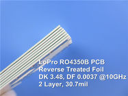 Фольга PCB PCB 30.7mil Rogers микроволны RO4350B LoPro высокочастотным обработанная обратным с ENIG для применений цифров