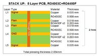 Разнослоистая высокая доска Bulit PCB Rogers 5-Layer доски PCB Frequancy на 20mil RO4003C