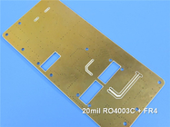 Гибридный высокочастотный разнослоистый PCB доска Bulit PCB 4 слоев гибридная на Rogers 20mil RO4003C и FR-4