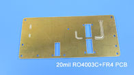 Гибридный высокочастотный разнослоистый PCB доска Bulit PCB 4 слоев гибридная на Rogers 20mil RO4003C и FR-4
