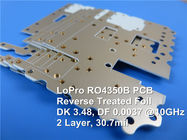 Фольга PCB PCB 30.7mil Rogers микроволны RO4350B LoPro высокочастотным обработанная обратным с ENIG для применений цифров