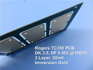 PCB 20mil Rogers TC350 высокочастотный на двойном, который встали на сторону ядре с золотом погружения для фильтров и муфт