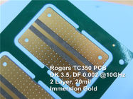 PCB 20mil Rogers TC350 высокочастотный на двойном, который встали на сторону ядре с золотом погружения для фильтров и муфт