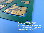 TC350 Rogers PCB RF построенный на двойнике 30mil встал на сторону Corel с золотом погружения для башни установило усилители