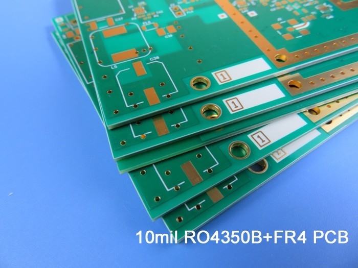 Гибридный PCB | Смешанный PCB материала построенный на 10 mil RO4350B + FR-4 со сверлом контролируемым глубиной