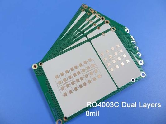 Двойник PCB Rogers RO4003C встал на сторону PCB 8mil 0.203mm RF высокочастотный для антенны