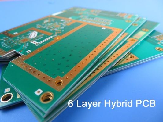 Высокочастотный гибридный PCB 6-Layer смешал PCB на 20mil 0.508mm RO4350B и FR-4 со слепым через